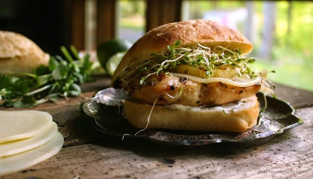 A sandwich sitting on top of a table