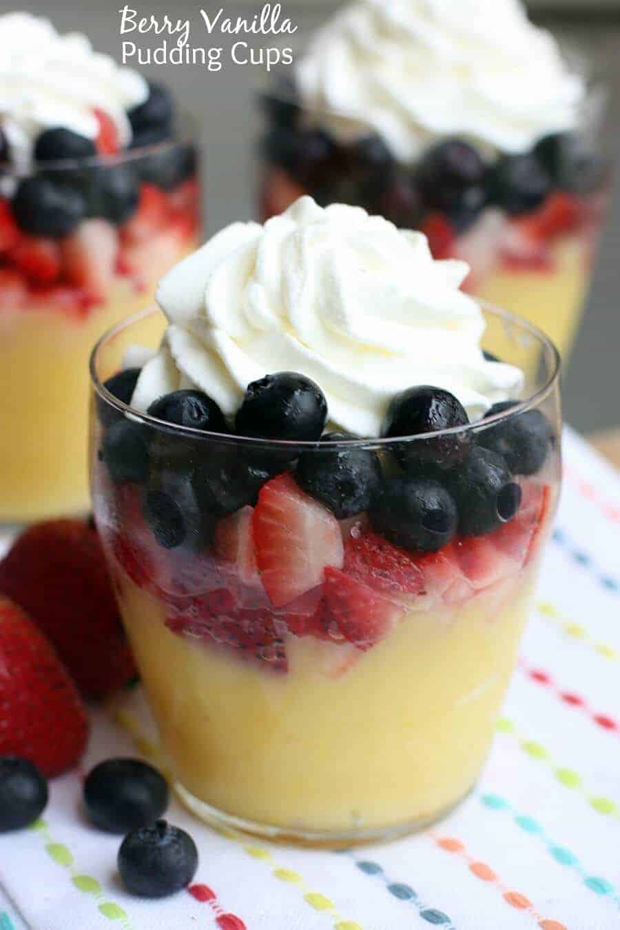 Berry Vanilla Pudding Cups - Princess Pinky Girl