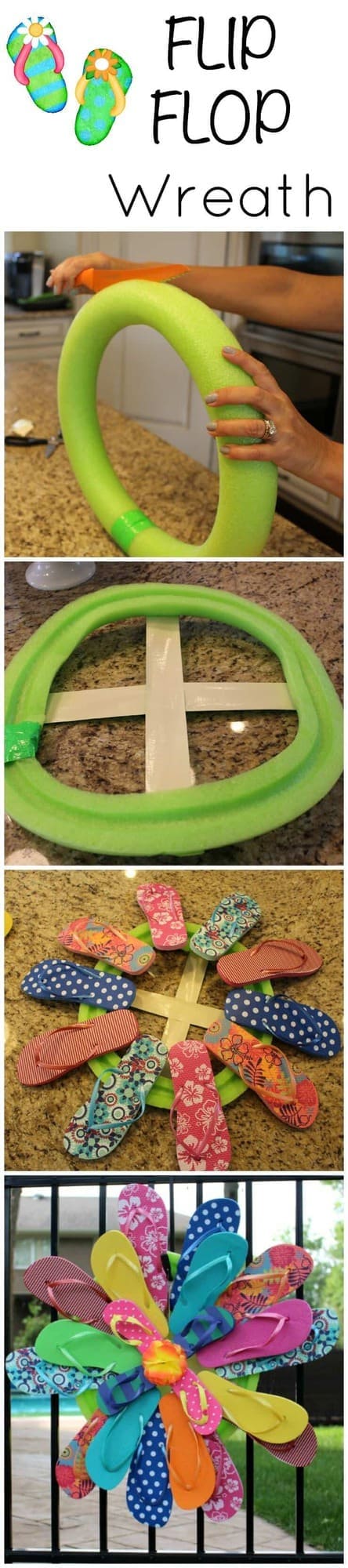 Colorful flip flop wreath - Get your summer on! - LIFE, CREATIVELY