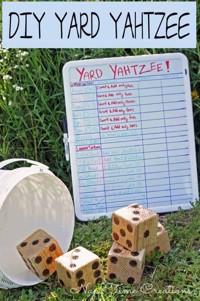 DIY yard yahtzee