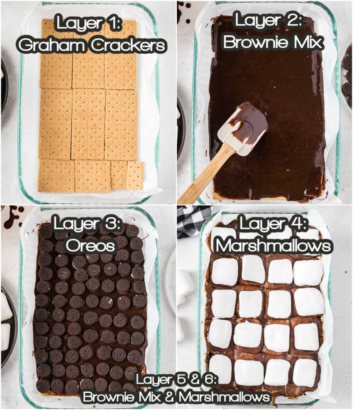 steps to make s'more brownies