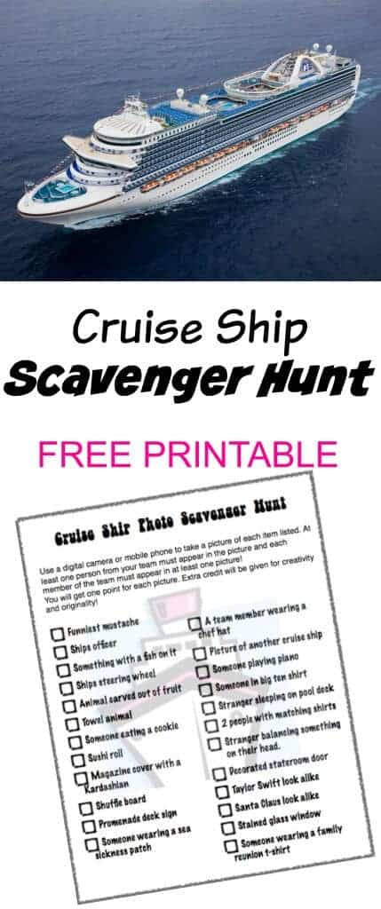 Cruise Ship Photo Scavenger Hunt - FREE PRINTABLE