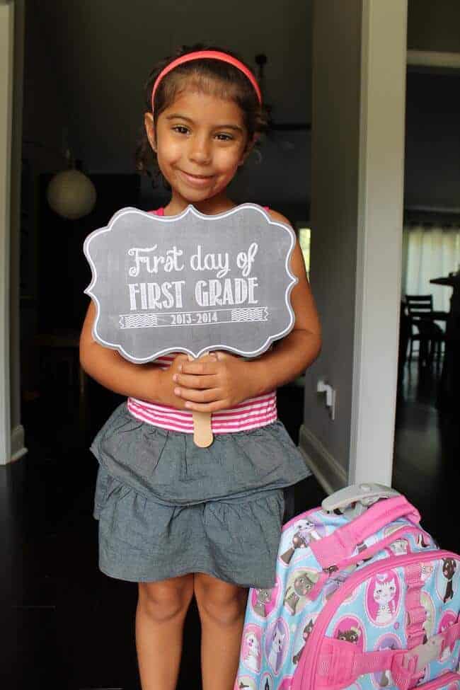 Free printable first day of school sign