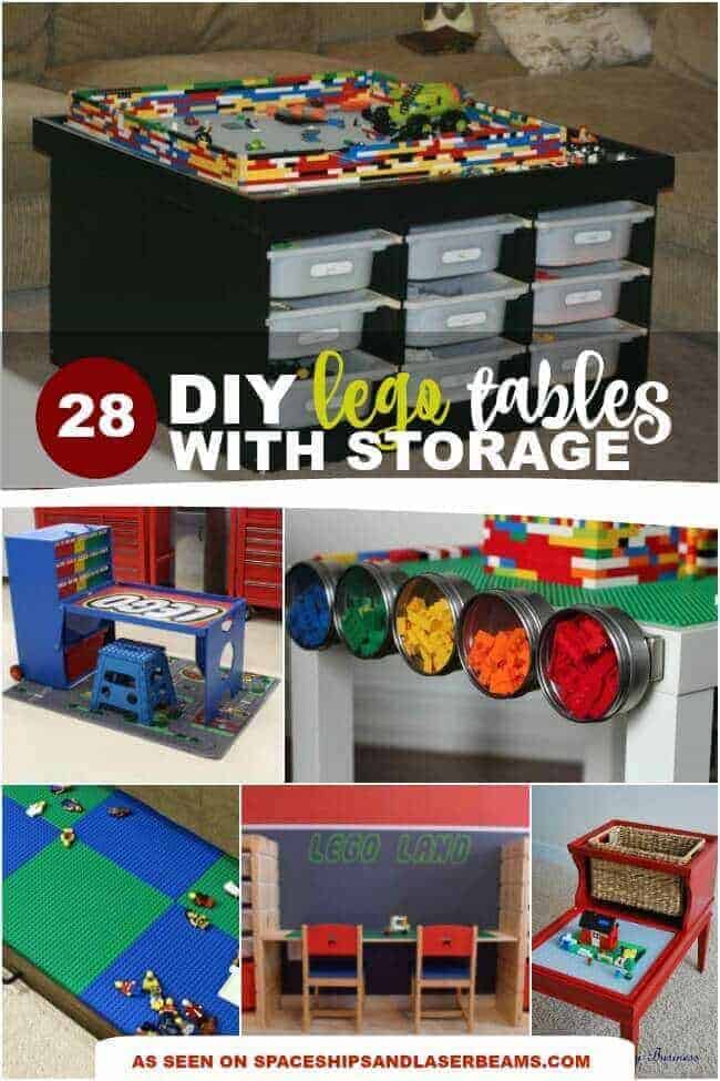 DIY Lego tables with storage ideas from Spaceships and Laser Beams