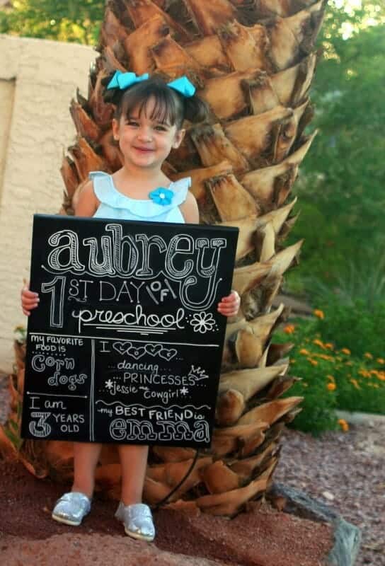 DIY Chalkboard sign for the first day of school