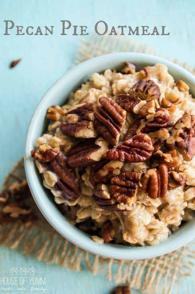 A bowl of food on a plate, with Oat and Pecan