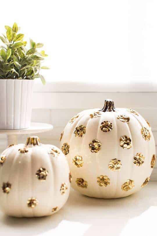 Sequin Polka Dot Pumpkins by Sugar and Cloth 