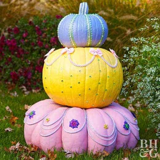 Tiered Pastel Painted Pumpkins from BHG