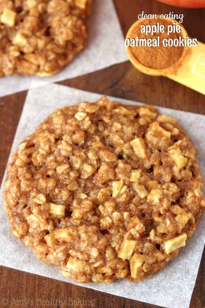 Clean Eating Apple Pie Oatmeal Cookies by Amys Healthy Baking