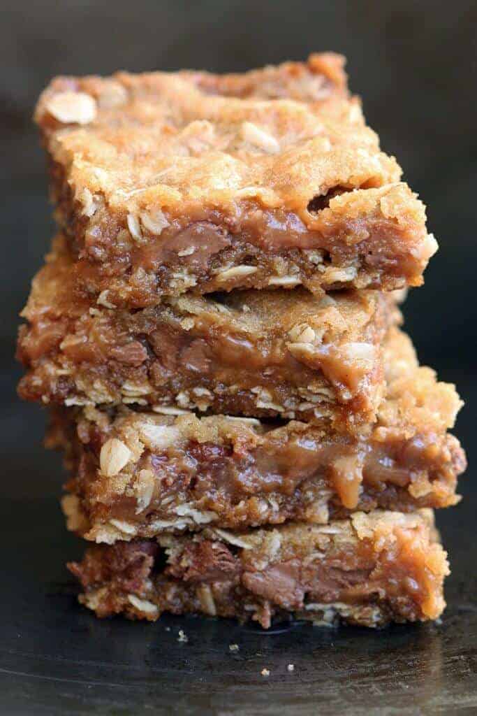 Chewy Chocolate Caramel Bars are soft and chewy and the oats in them give them the perfect texture.