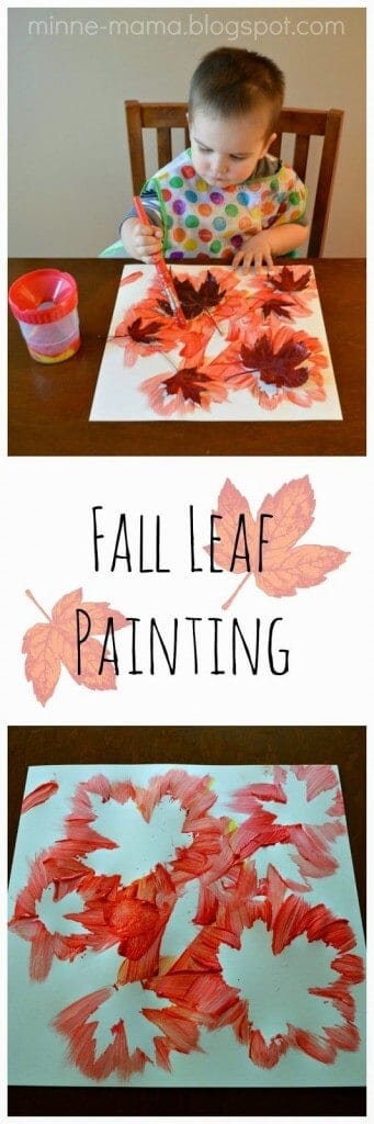 Fall Leaf Painting by Minnie Mama