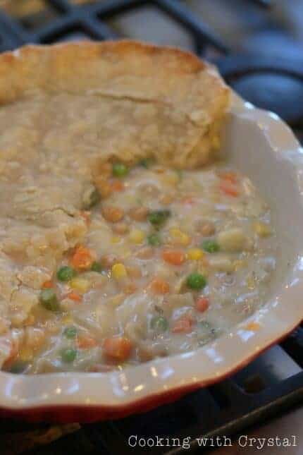 A close up of food, with Chickpea and Pot pie