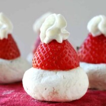 santa hat made out of strawberries and donuts