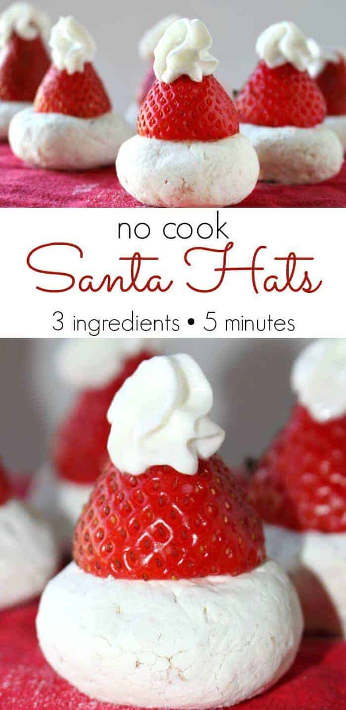 Santa hats - 3 ingredients and 5 minutes to make!