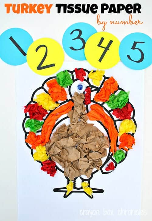 Turkey Tissue Paper by Number by Crayon Box Chronicles 