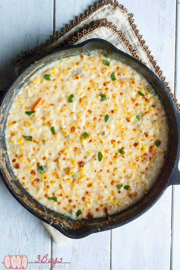 White Cheddar Corn Bake by 3 Boys Unprocessed