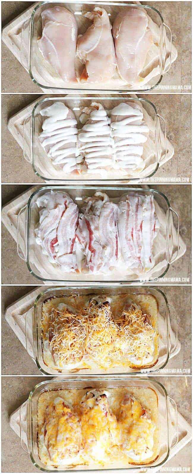 4 Ingredient bacon ranch chicken bake