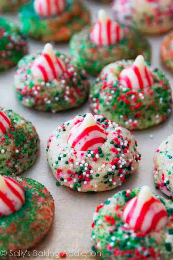 Candy Cane Kiss Cookies by Sally's Baking Addiction 