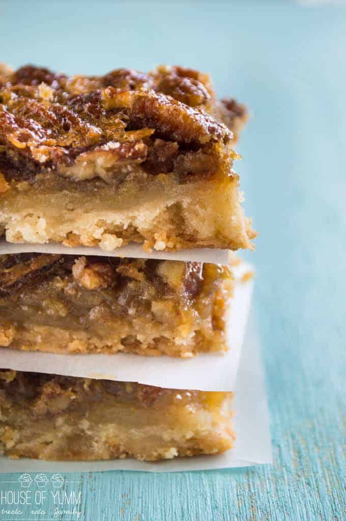 pecan Pie Bars with sugar cookie crust