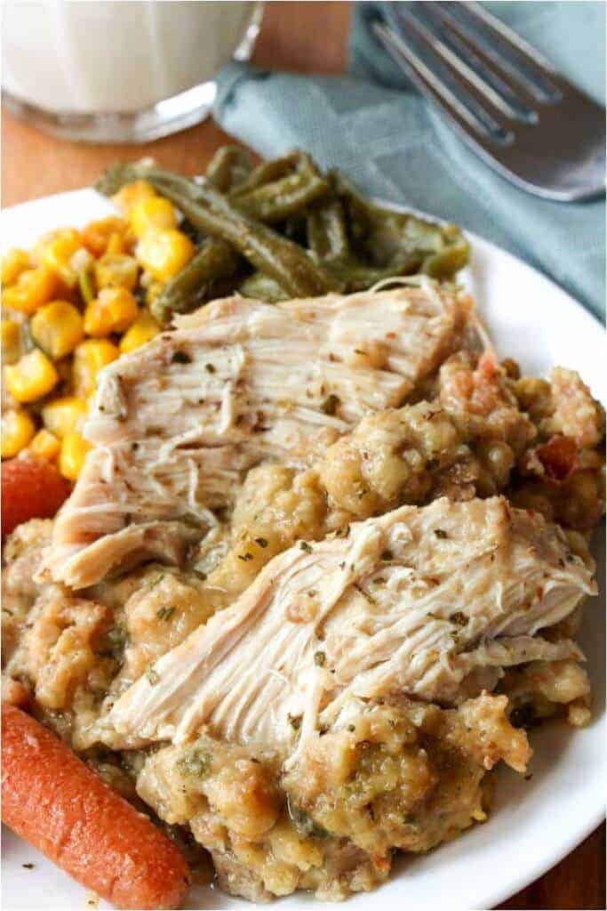 Crock Pot Chicken and Stuffing by The Cozy Cook 