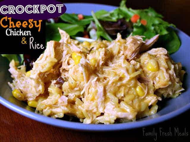 Crockpot Cheesy Chicken and Rice by Family Fresh Meals 