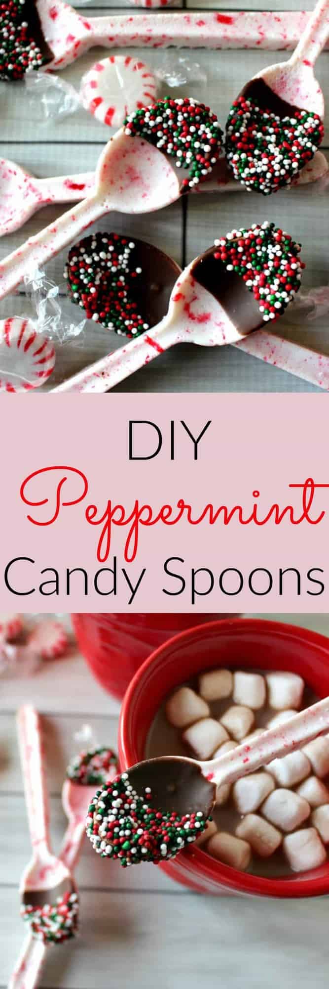 Peppermint Candy Spoons - a cute and easy DIY holiday gift