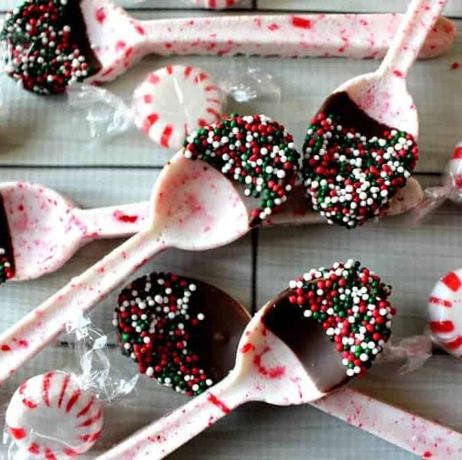 DIY Peppermint Candy Spoons - Princess Pinky Girl