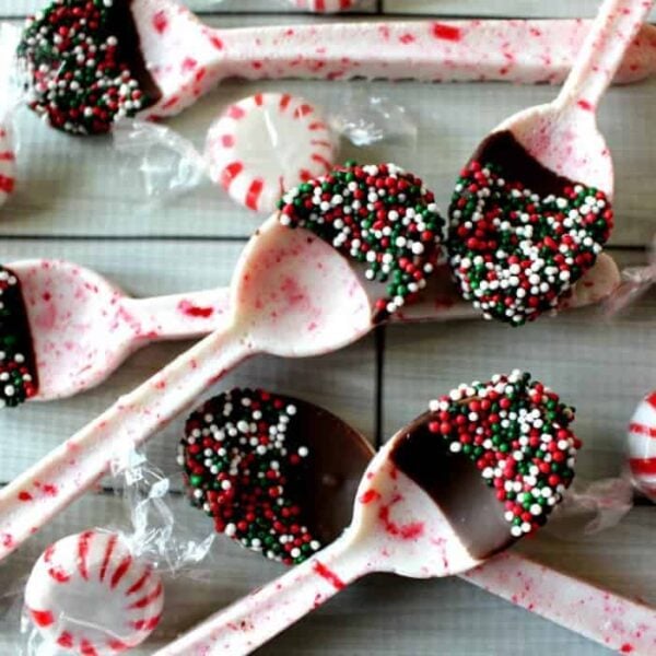 Peppermint candy spoons square