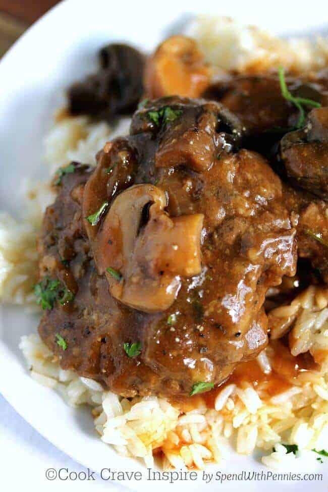 Slow Cooker Salisbury Steak by Spend with Pennies 