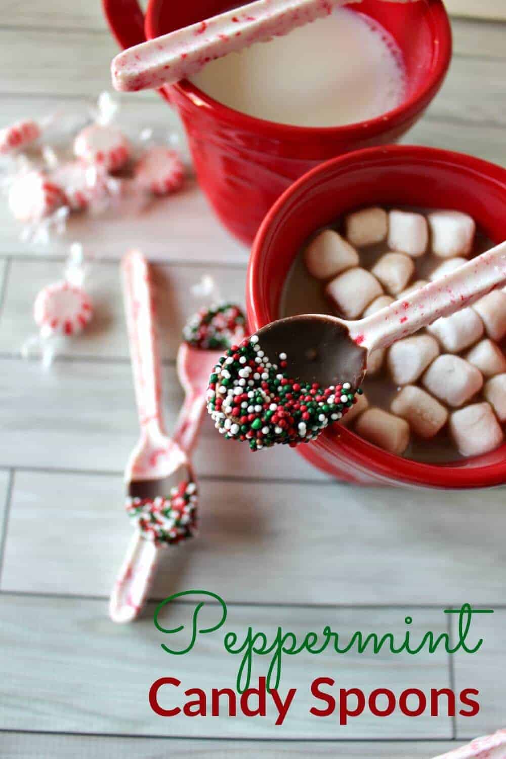 peppermint candy spoons - an easy DIY gift and treat