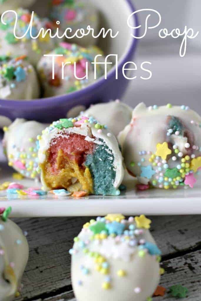 Unicorn Poop Truffles - a great no bake rainbow dessert
