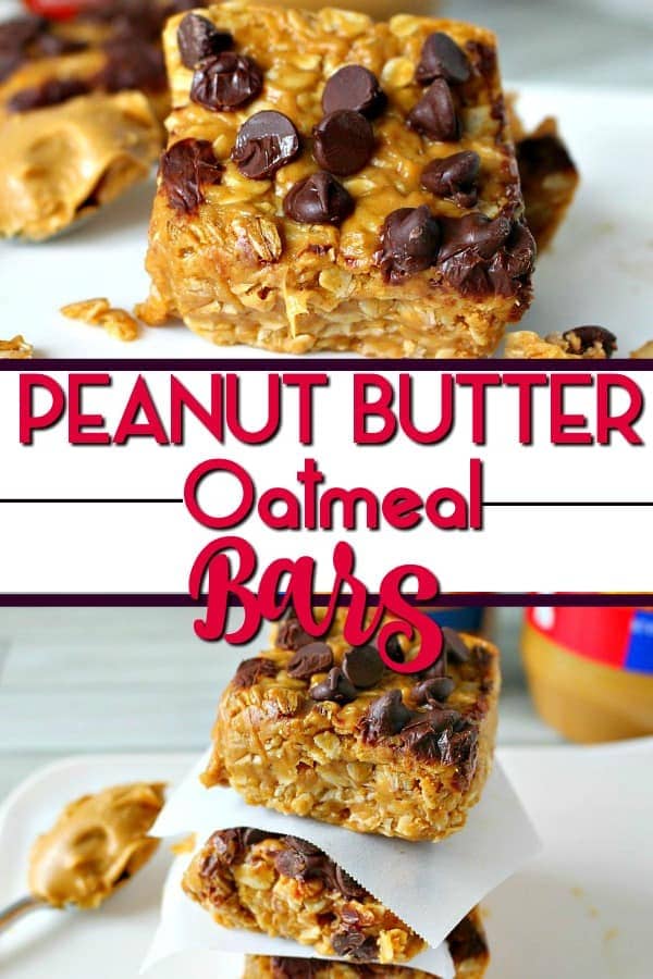 No Bake Peanut Butter Oatmeal Bars Pinterest Image