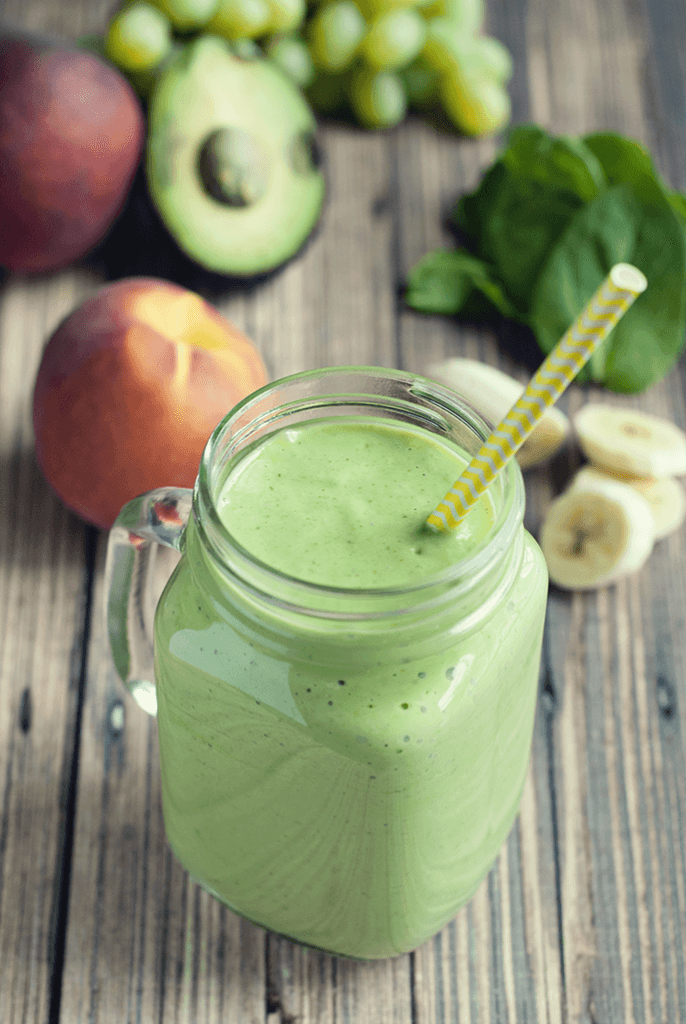Banana Peach Green Smoothie by A Simple Pantry