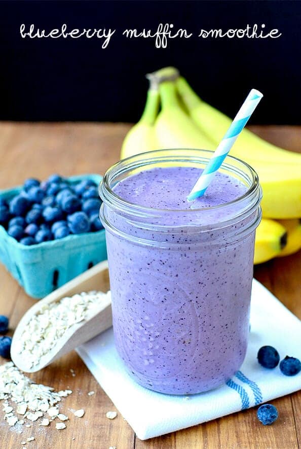 Blueberry Muffin Smoothie by Iowa Girl Eats 