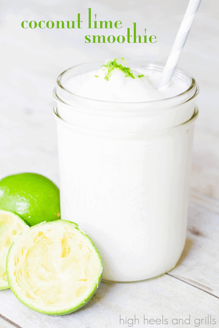 Coconut Lime Smoothie by High Heels and Grills 