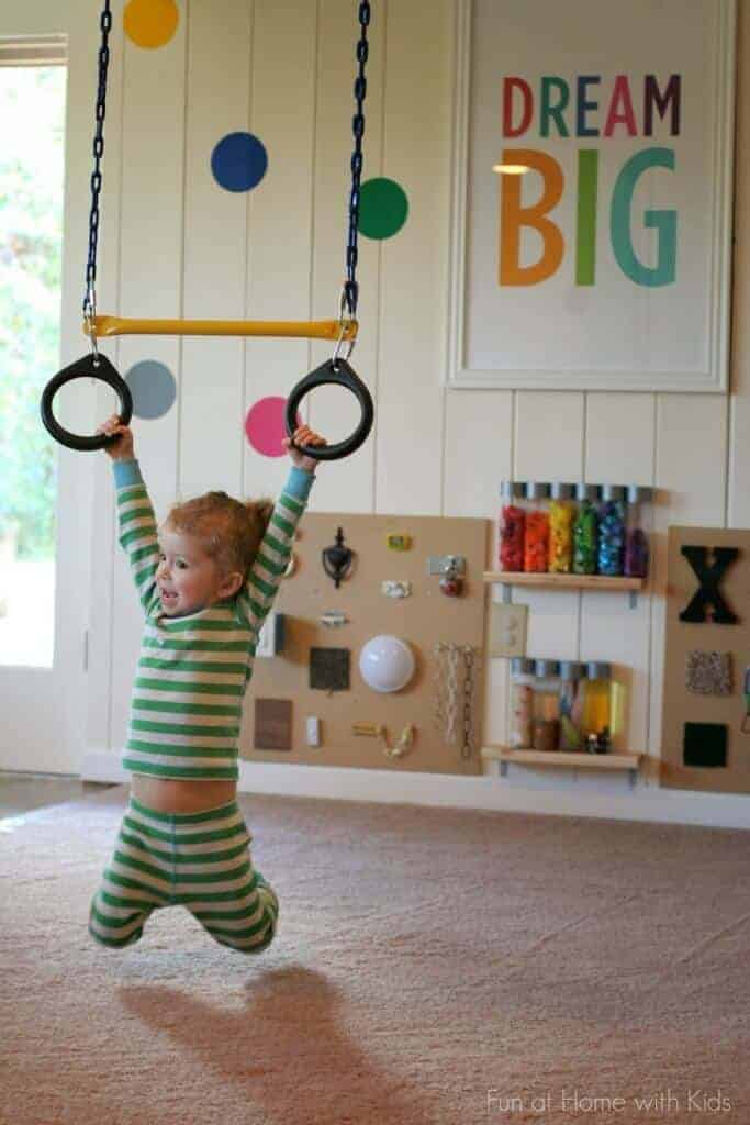 DIY Playroom with Rock Wall by Fun at Home with Kids 
