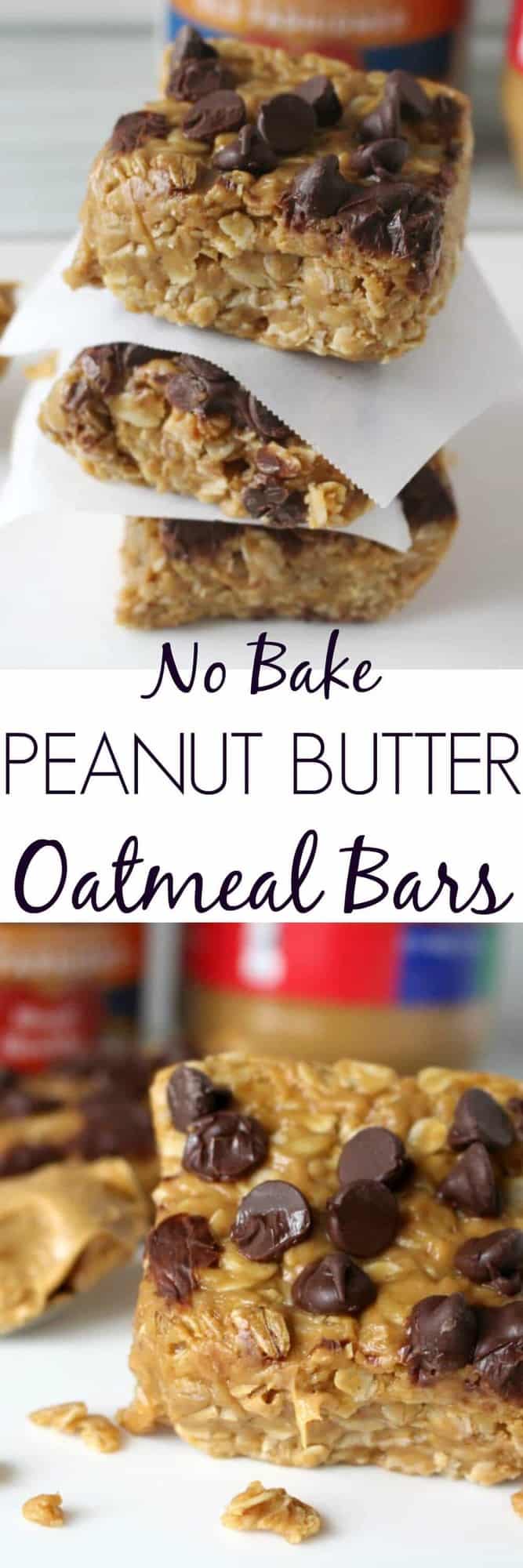 No Bake Peanut Butter Oatmeal Bars - Princess Pinky Girl