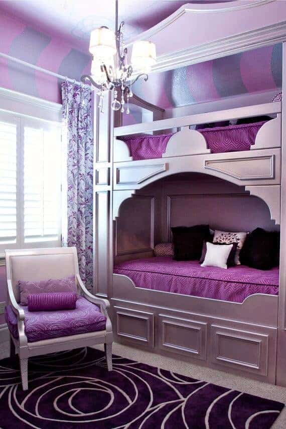 Purple Teenage Girls Bedroom via Decorative Bedroom
