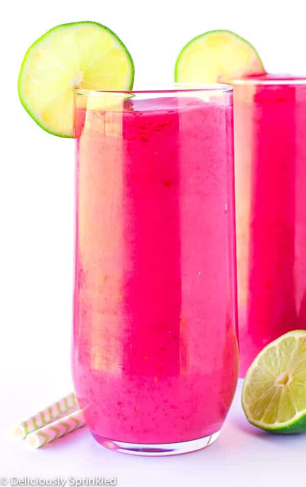 Raspberry Lime Smoothie by Deliciously Sprinkled 