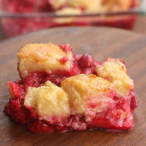 A close up of food on a table, with Raspberry