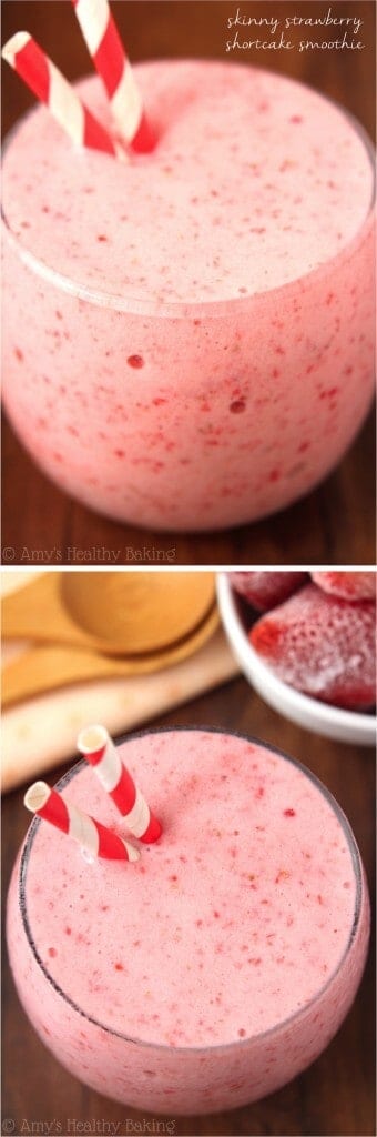 Skinny Strawberry Shortcake Smoothie by Amy's Healthy Baking 