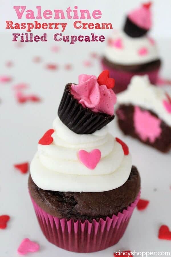 Valentines Raspberry Cream Filled Cupcakes from Cincy Shopper