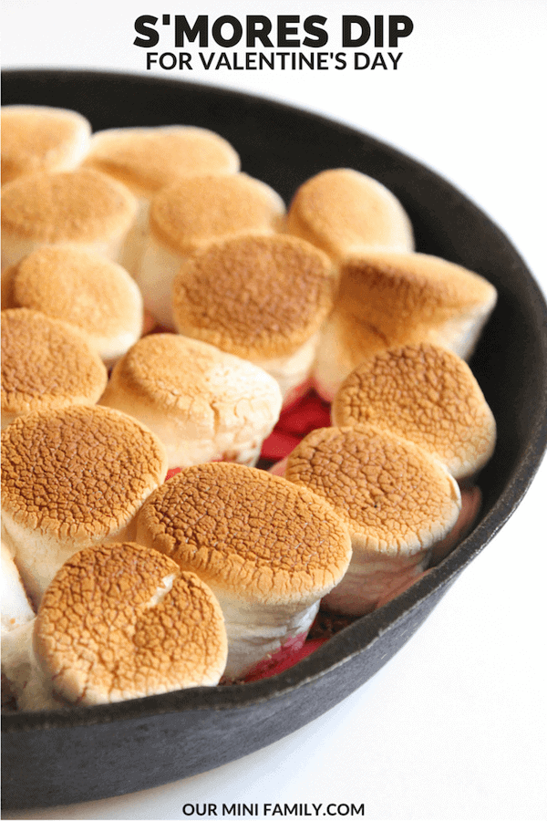 Valntines day smores dip from Our Mini Family