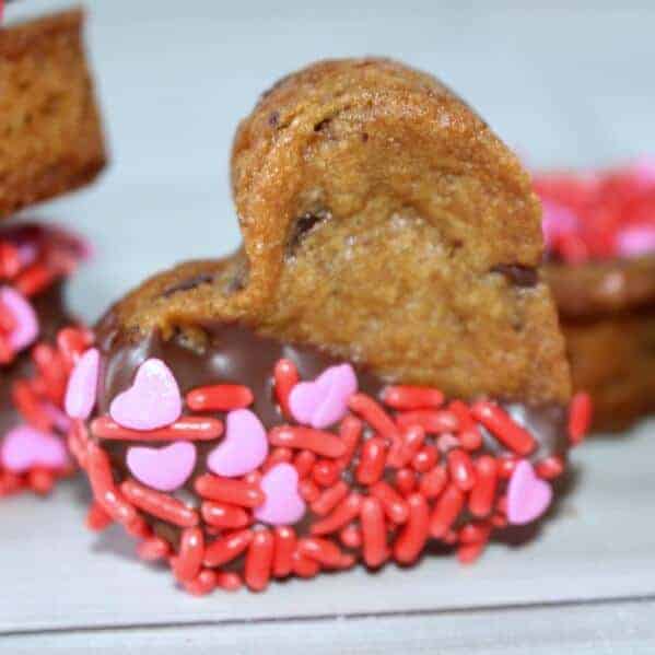 heart shaped chocolate chip cookies