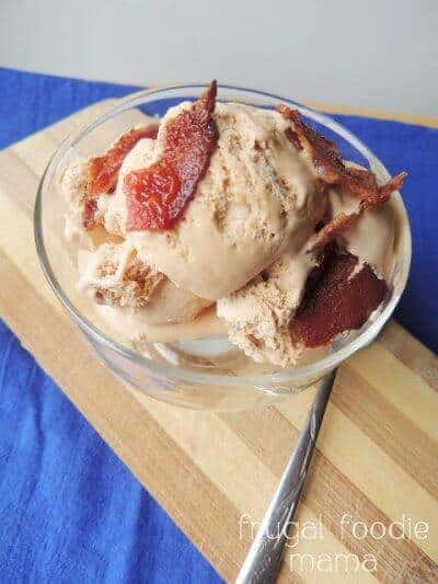 Caramel Bacon Cashew Ice Cream from The Frugal Foodie Mama