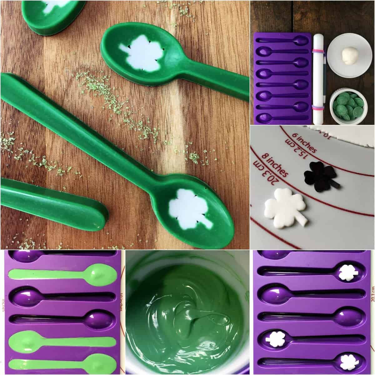 Four leaf clover chocolate spoons