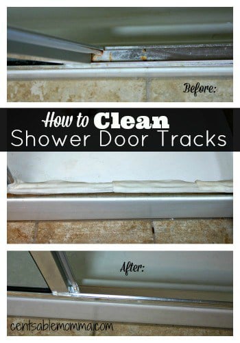 How to Clean Shower Door Tracks by Centsable Momma