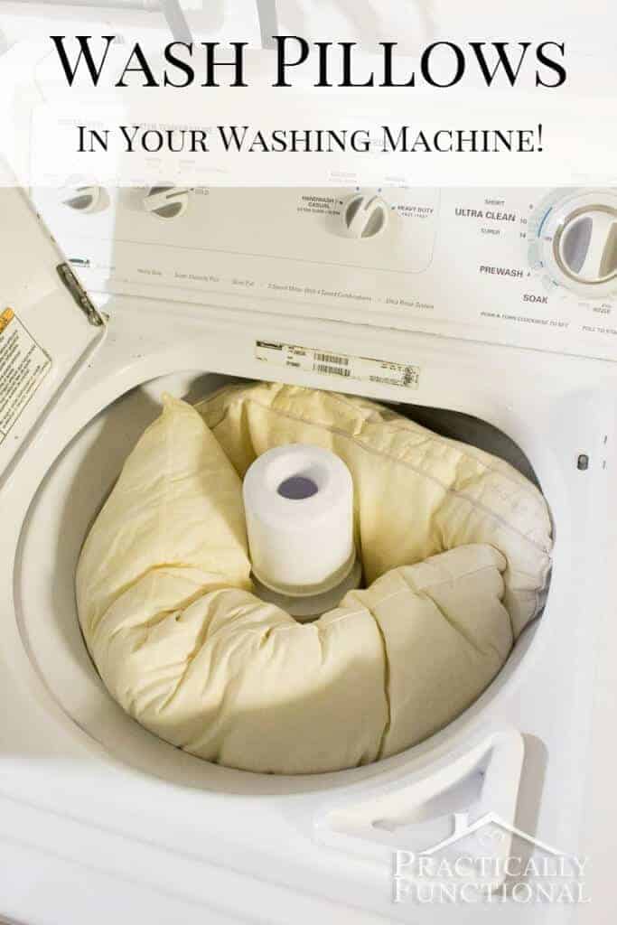 How to Wash Pillows in the Washing Machine by Practically Functional 