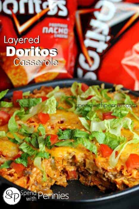 Layered Dorito Casserole by Spend with Pennies 
