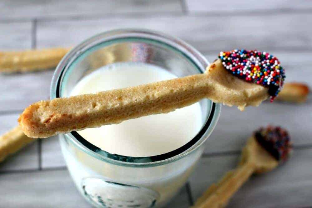 White Chocolate Sugar Cookie Spoons